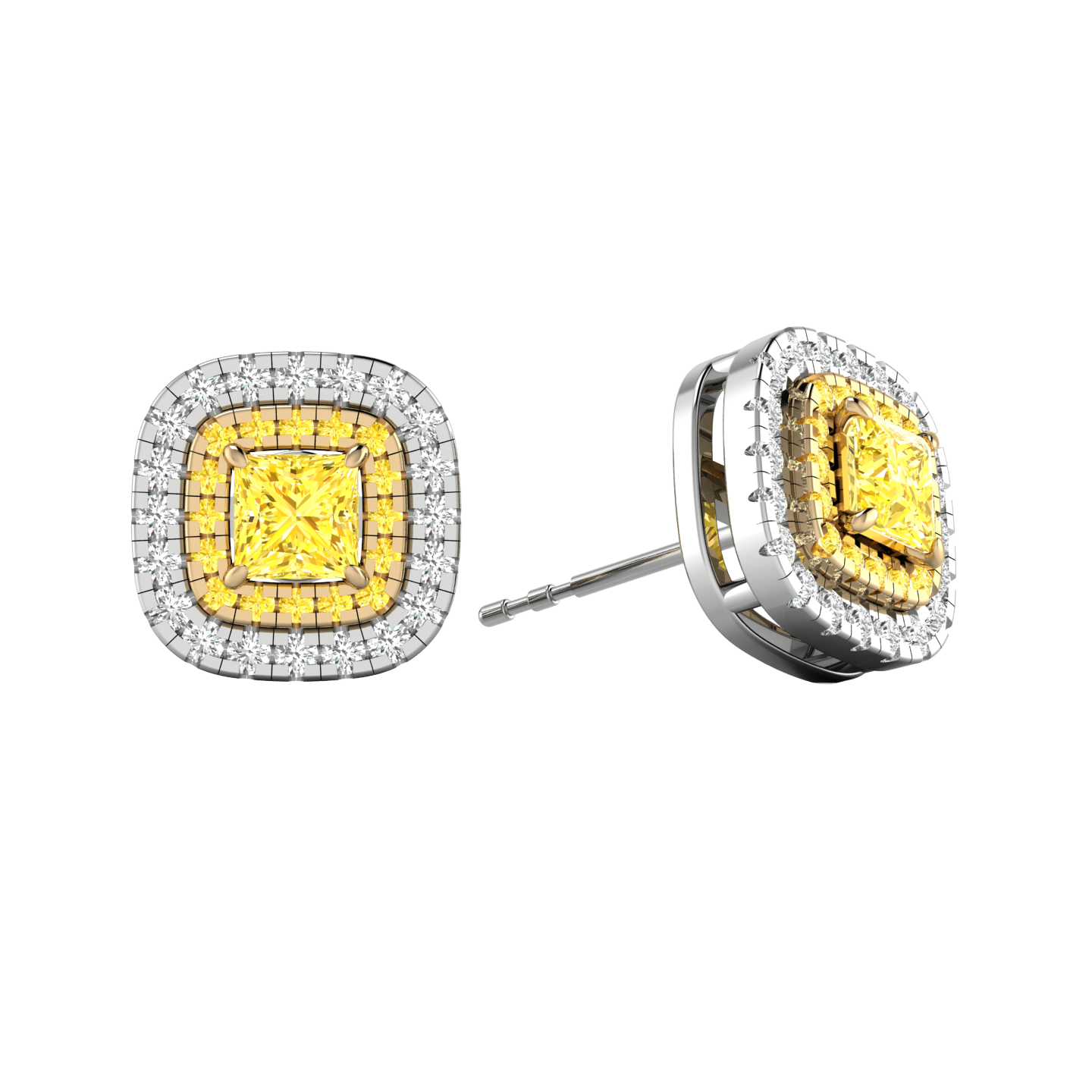Yellow Diamond Earrings