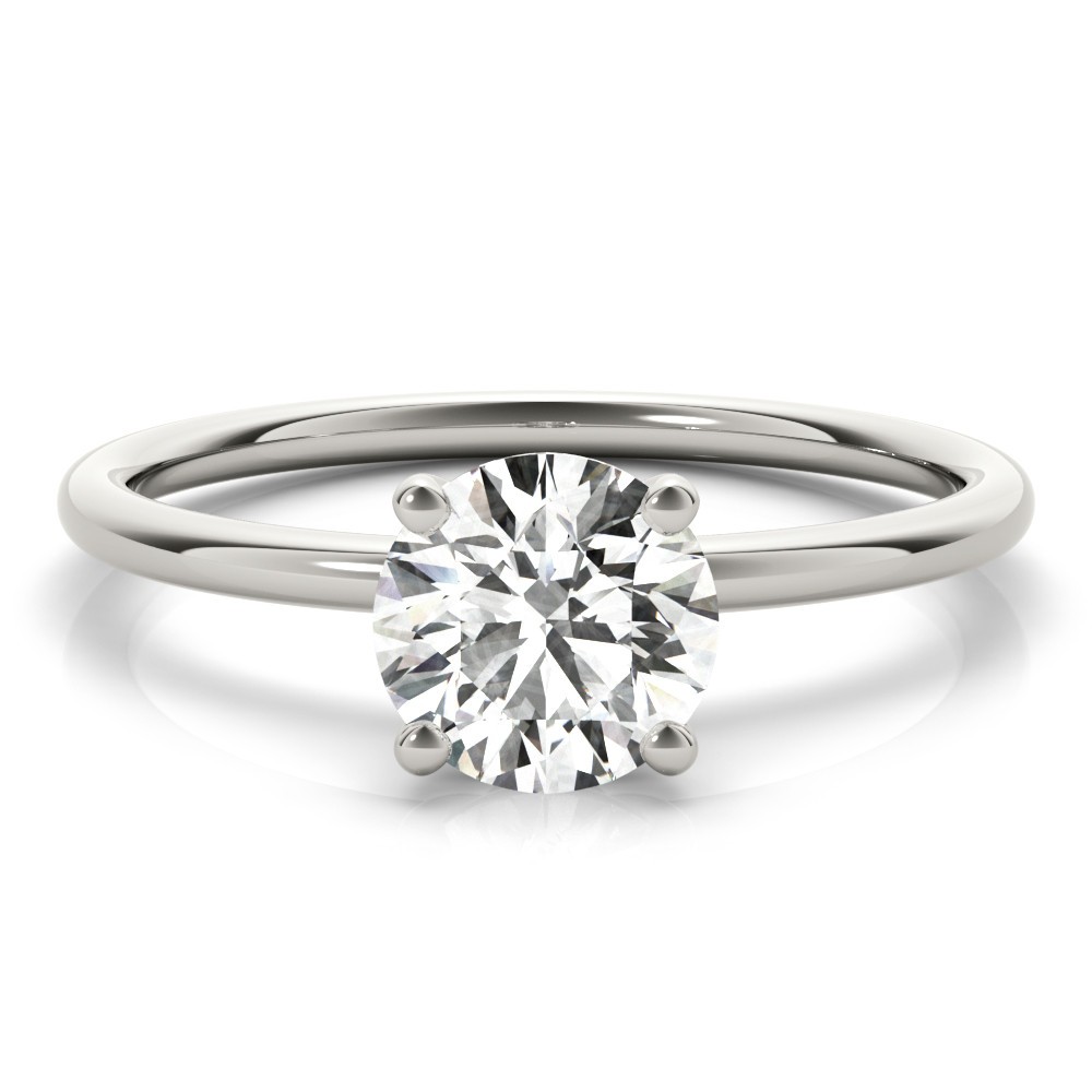 4 Prong Set Natural Diamond  Engagement Ring
