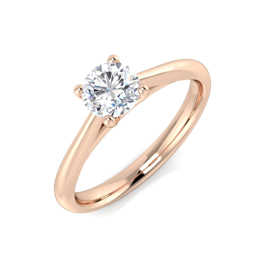 4 Prong Set Lab-Created Engagement Diamond Ring