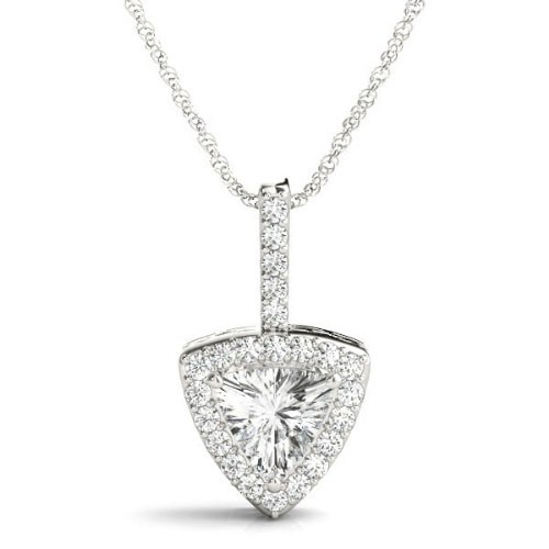 3 Prong Natural Diamond  Necklace