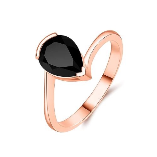 Fenclin Black Diamond V Prong  Engagement Ring