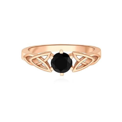 Fenclina Black Diamond Claw Prong  Engagement Ring