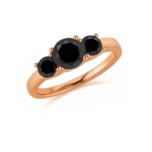 Feronas Black Diamond 4 Prong  Engagement Ring