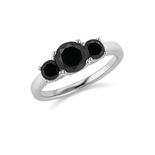 Feronas Black Diamond 4 Prong  Engagement Ring