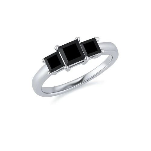Feronas Black Diamond 4 Prong  Engagement Ring