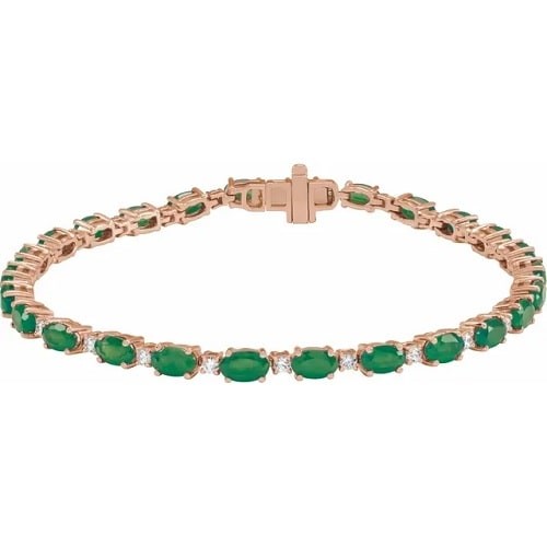4 Prong Emerald  Diamond Bracelet