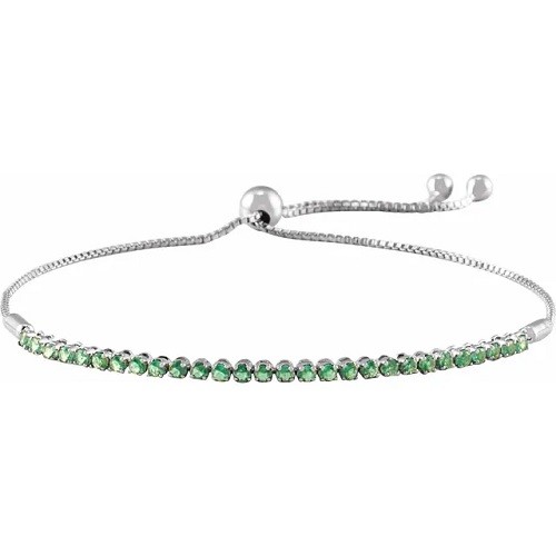 4 Prong 1.12 Carat Emerald  Diamond Bracelet