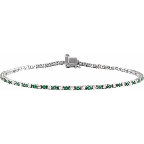 4 Prong 1.42 Carat Emerald  Diamond Bracelet