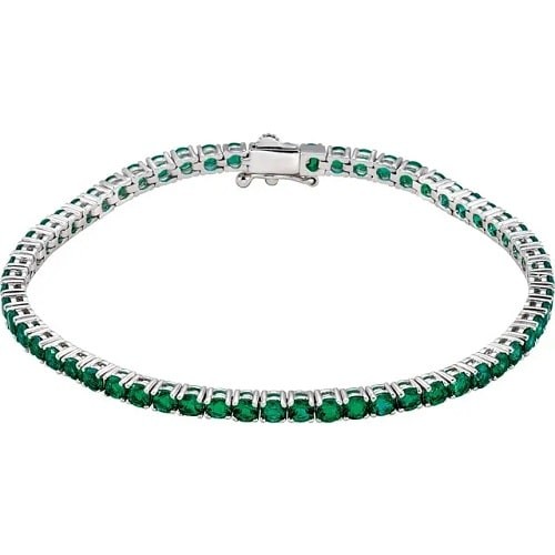 4 Prong 7.20 Carat Emerald  Diamond Bracelet