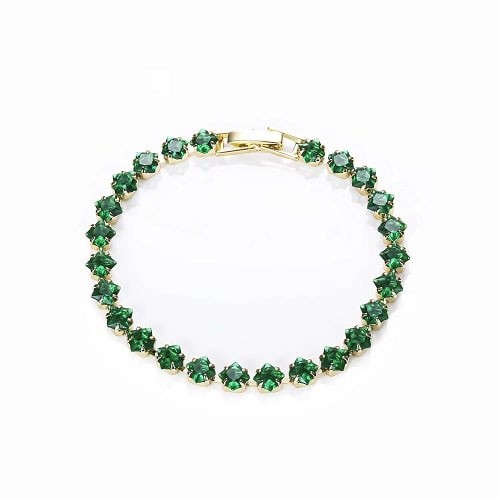 4 Prong 5.00 Carat Emerald  Diamond Bracelet