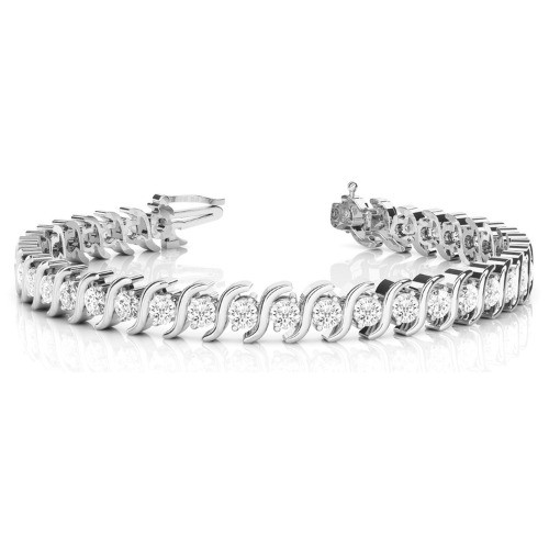 Prudie 0.75 - 14.00 Carat Lab-Created S Link  Diamond Bracelet