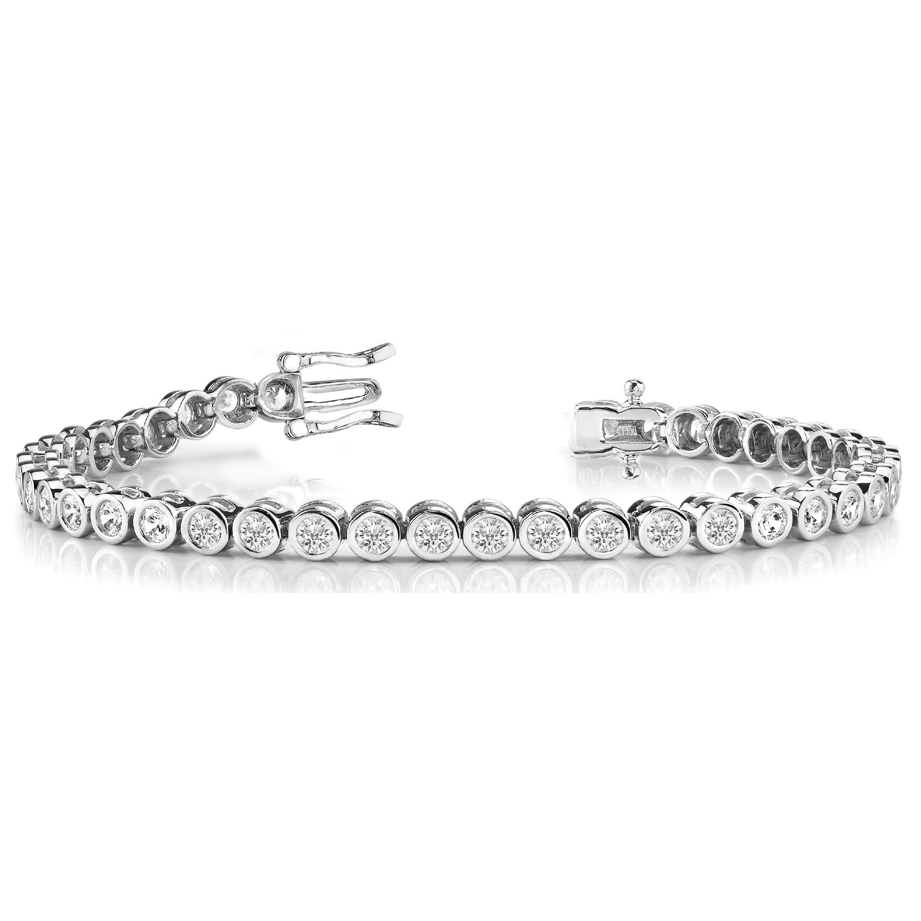 Rainy 2.00 - 8.00 Carat Natural Semi Bezel  Diamond Bracelet