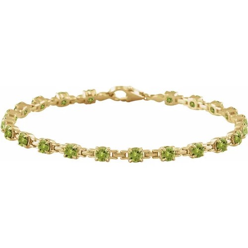 Rhetta Peridot 4 Prong  Diamond Bracelet