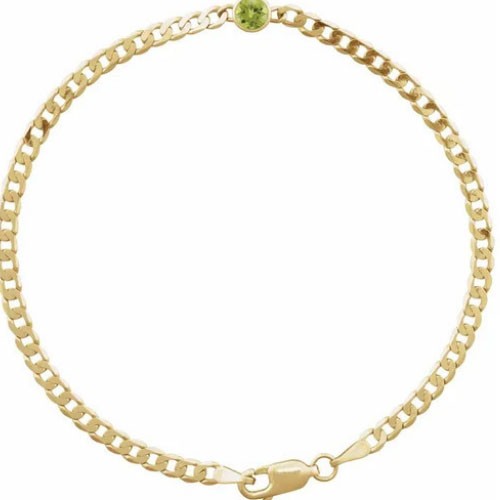 Raquelle 0.26 Carat Peridot Bezel Set  Diamond Bracelet