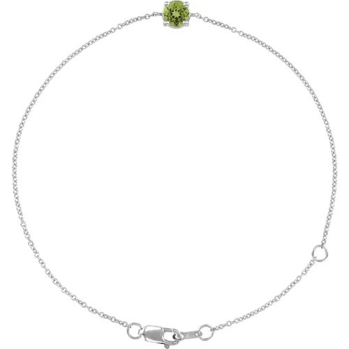 4 Prong 0.26 Carat Peridot  Diamond Bracelet