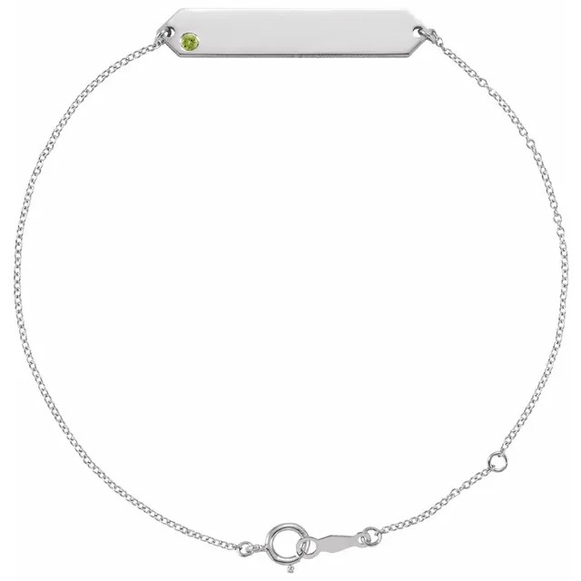 Pymma 0.05 Carat Peridot Flush Setting  Diamond Bracelet