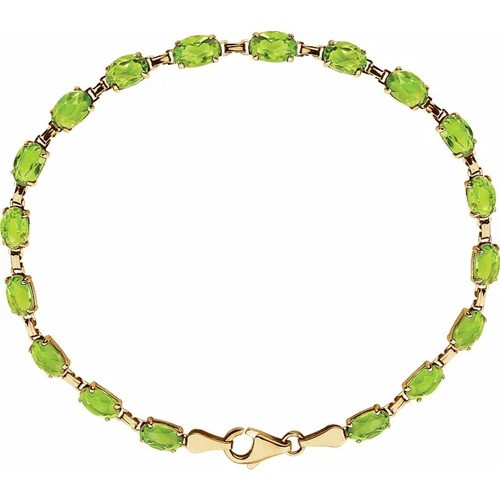 4 Prong 9.00 Carat Peridot  Diamond Bracelet