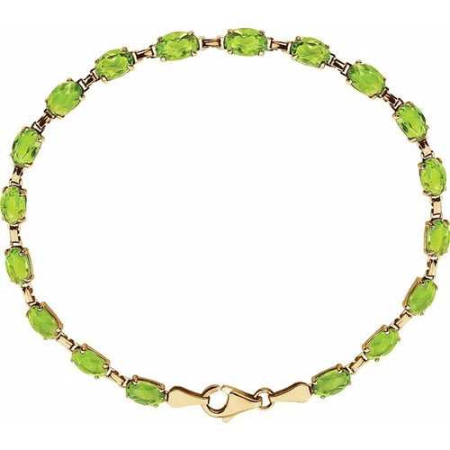4 Prong Peridot  Diamond Bracelet