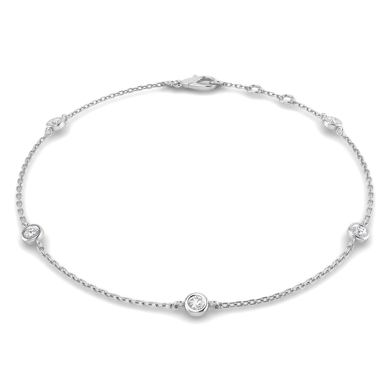 Qlara Lab-Created Bezel Setting  Diamond Bracelet