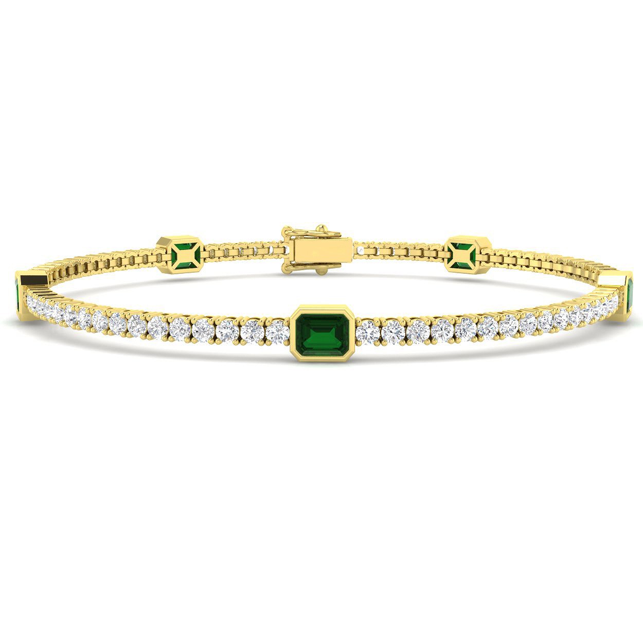 Maisy Emerald Prong Set  Diamond Bracelet