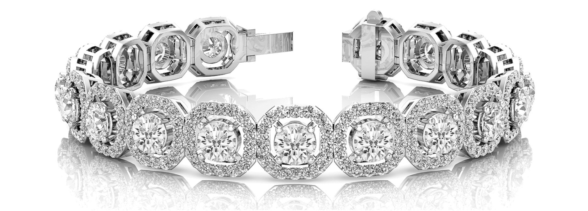 4 Prong Set 9.50 Carat Lab-Created  Diamond Bracelet