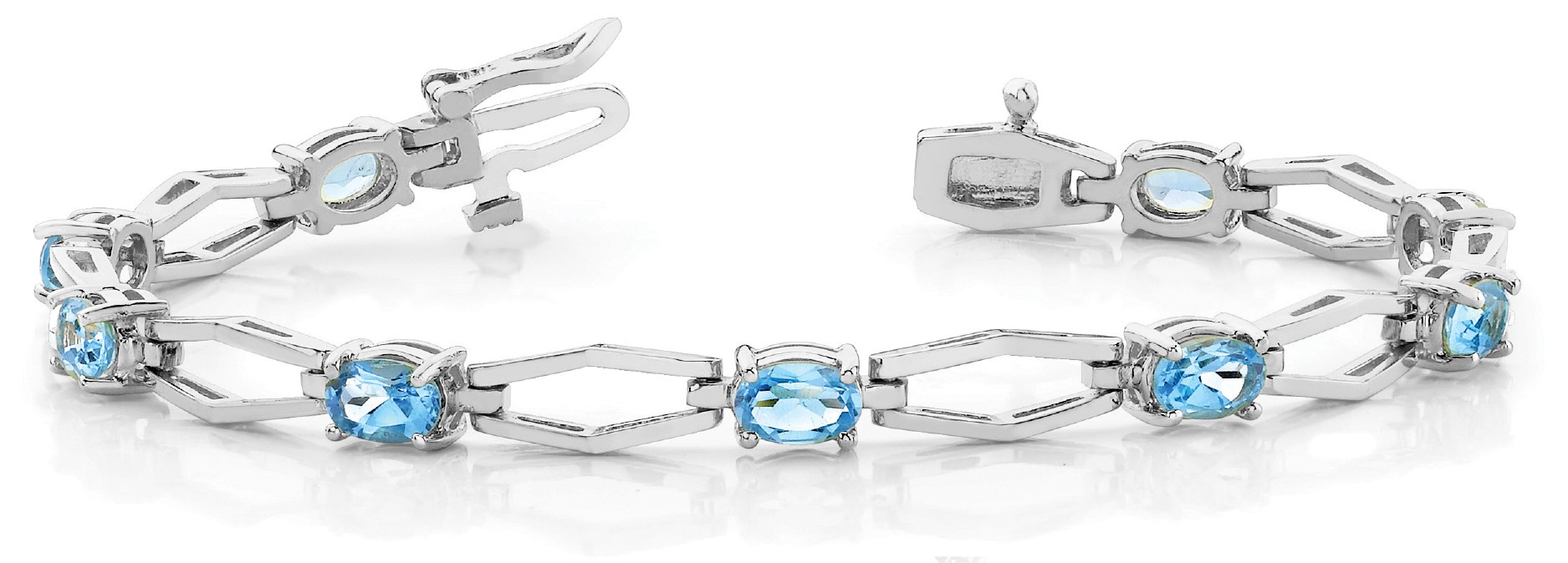 Vama Aquamarine 4 Prong Set  Diamond Bracelet