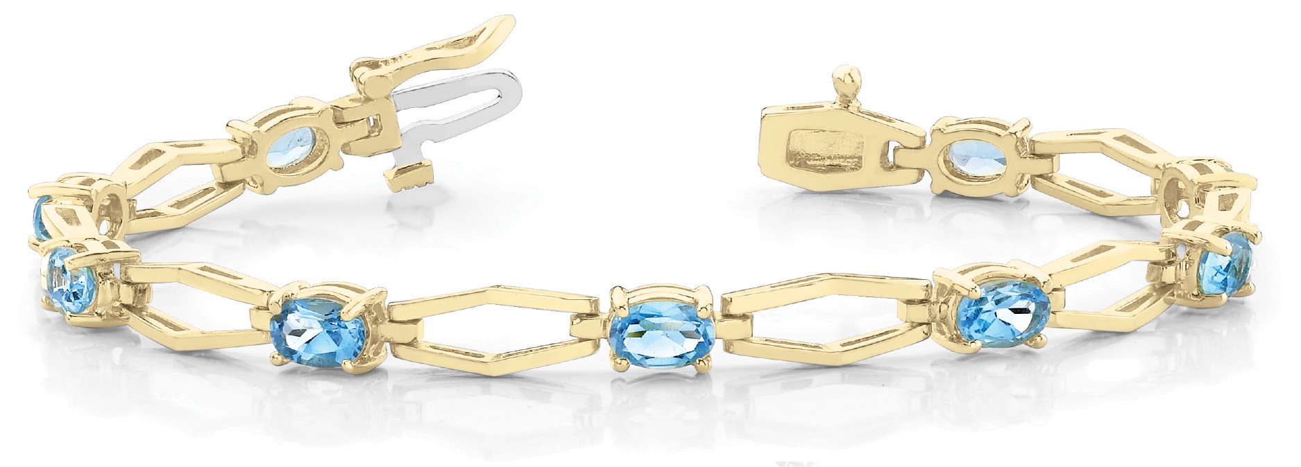 Vama Aquamarine 4 Prong Set  Diamond Bracelet