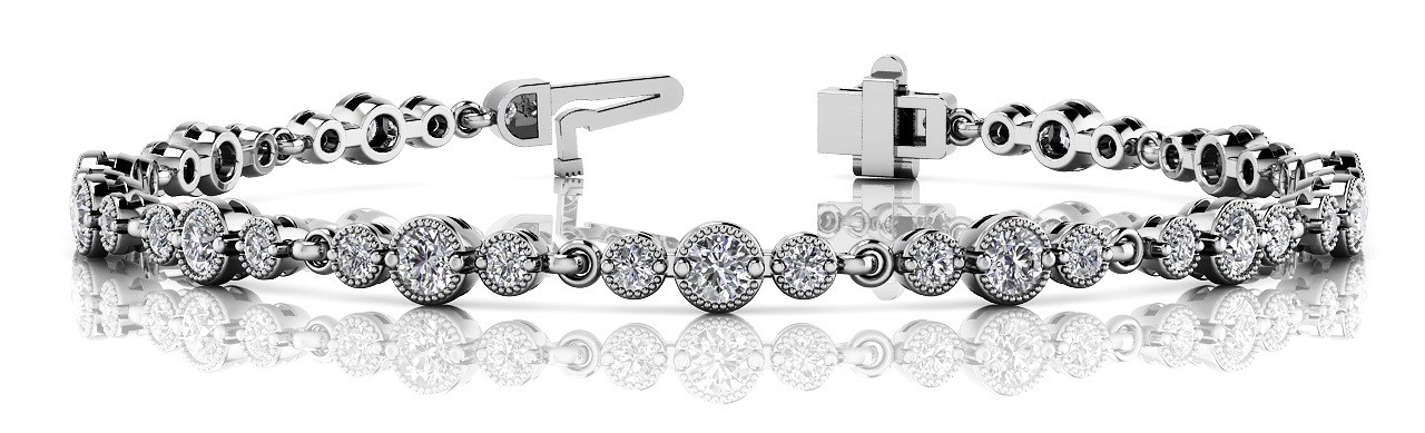 Viridiana Lab-Created Milgrain Set  Diamond Bracelet