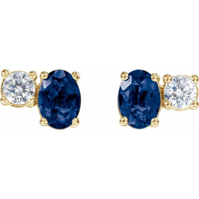 Tariana Blue Sapphire  Diamond Earrings