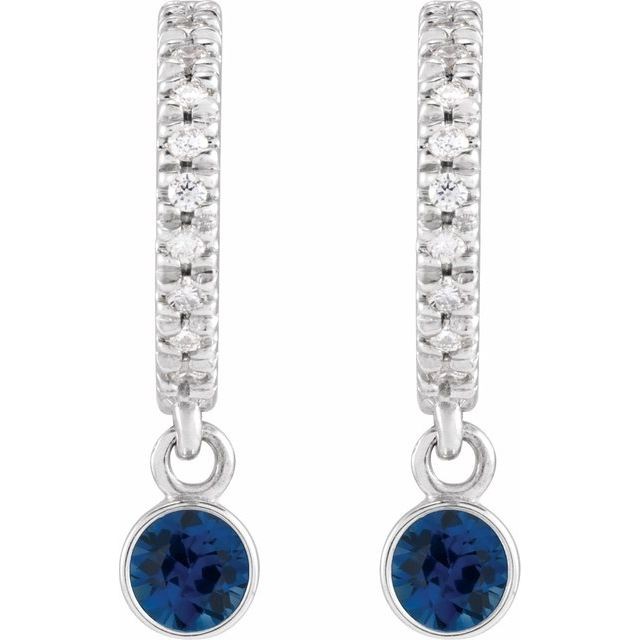 Tuyet 0.40 Carat Blue Sapphire  Diamond Earrings