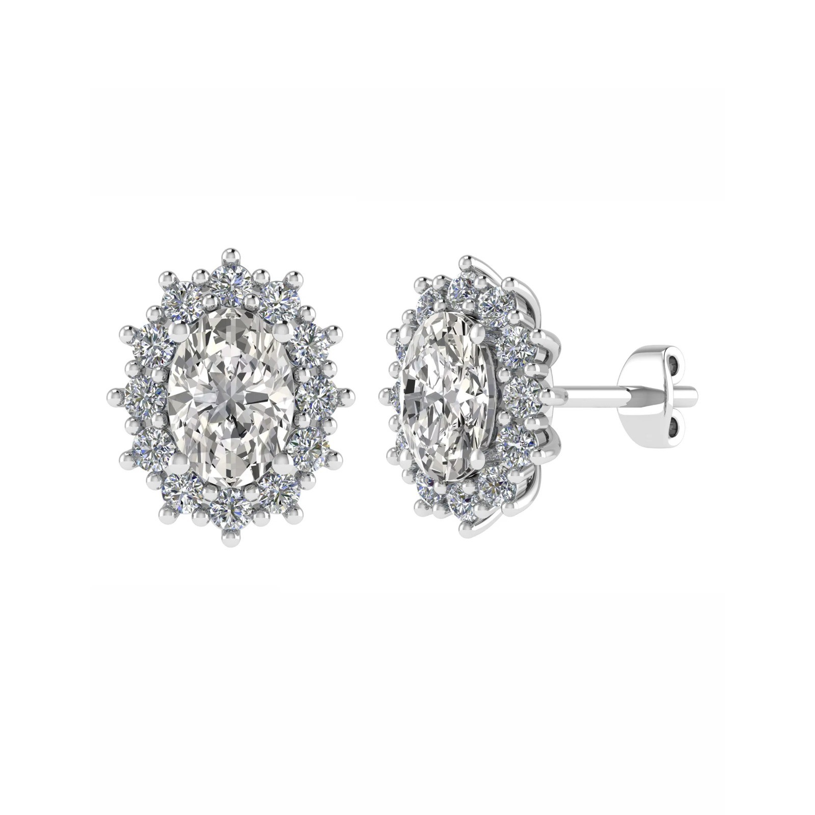 Pave Set Natural  Diamond Earrings