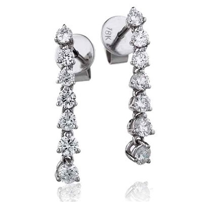 3 Prong Natural  Diamond Earrings