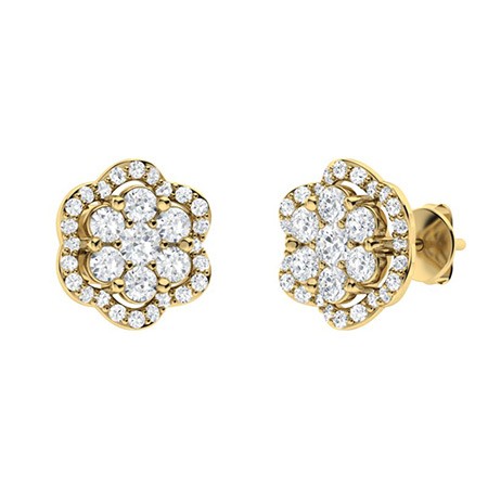 Kailin Natural Prong Set  Diamond Earrings