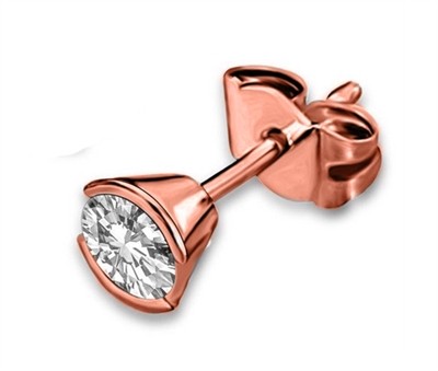 Geena Natural Half Bezel  Diamond Earrings