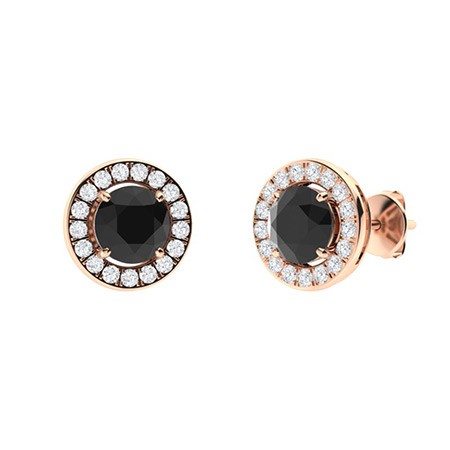 Hamida Black 4 Prong  Diamond Earrings
