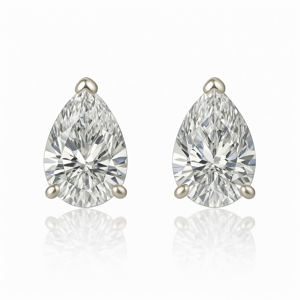 3 Prong Natural  Diamond Earrings
