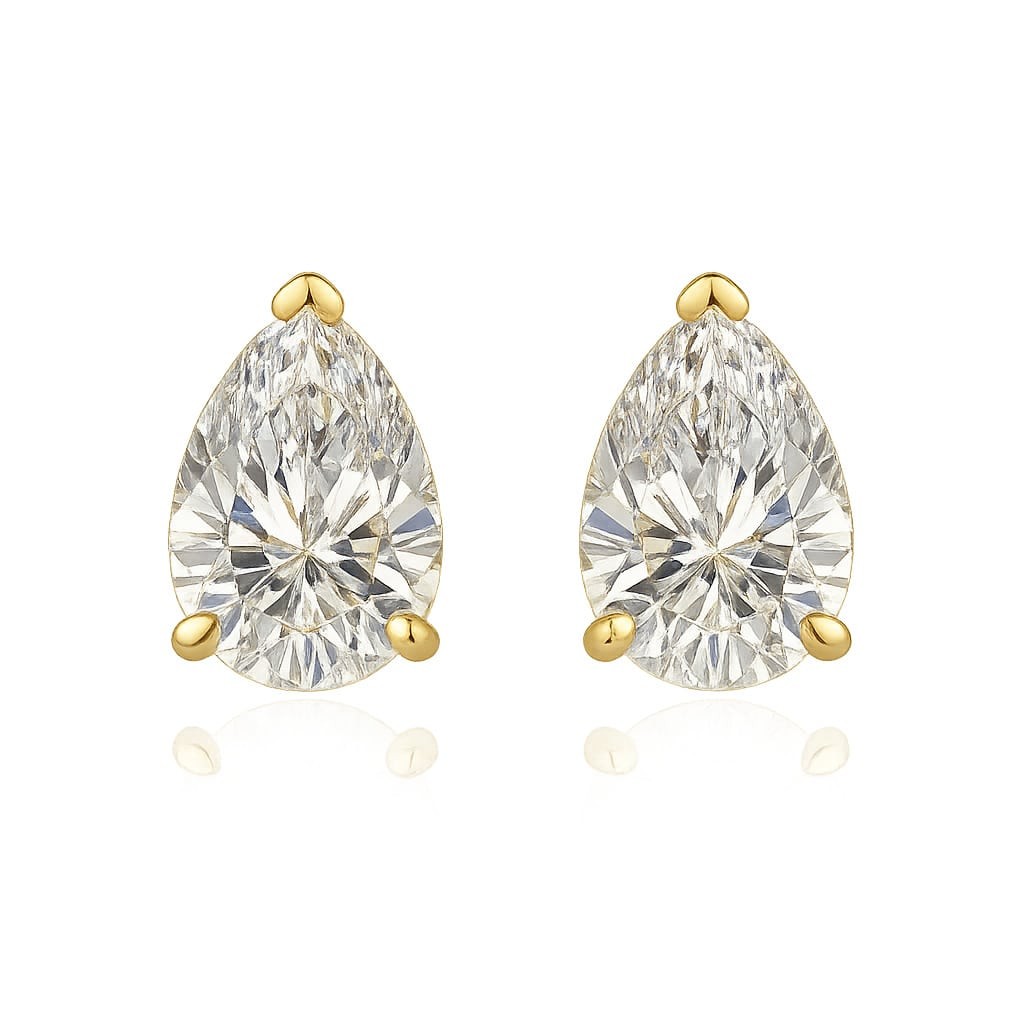 3 Prong Natural  Diamond Earrings