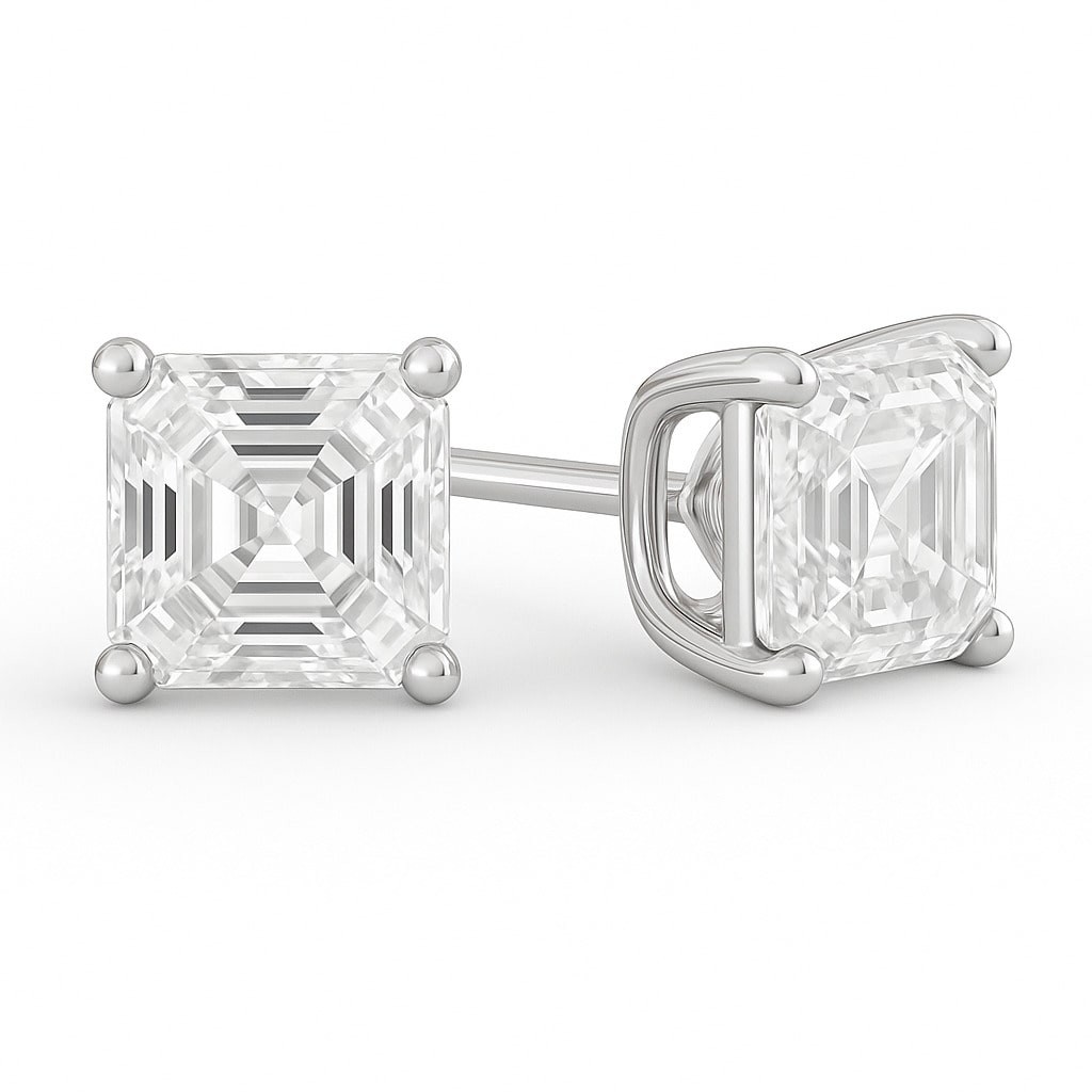 4 Prong Natural  Diamond Earrings