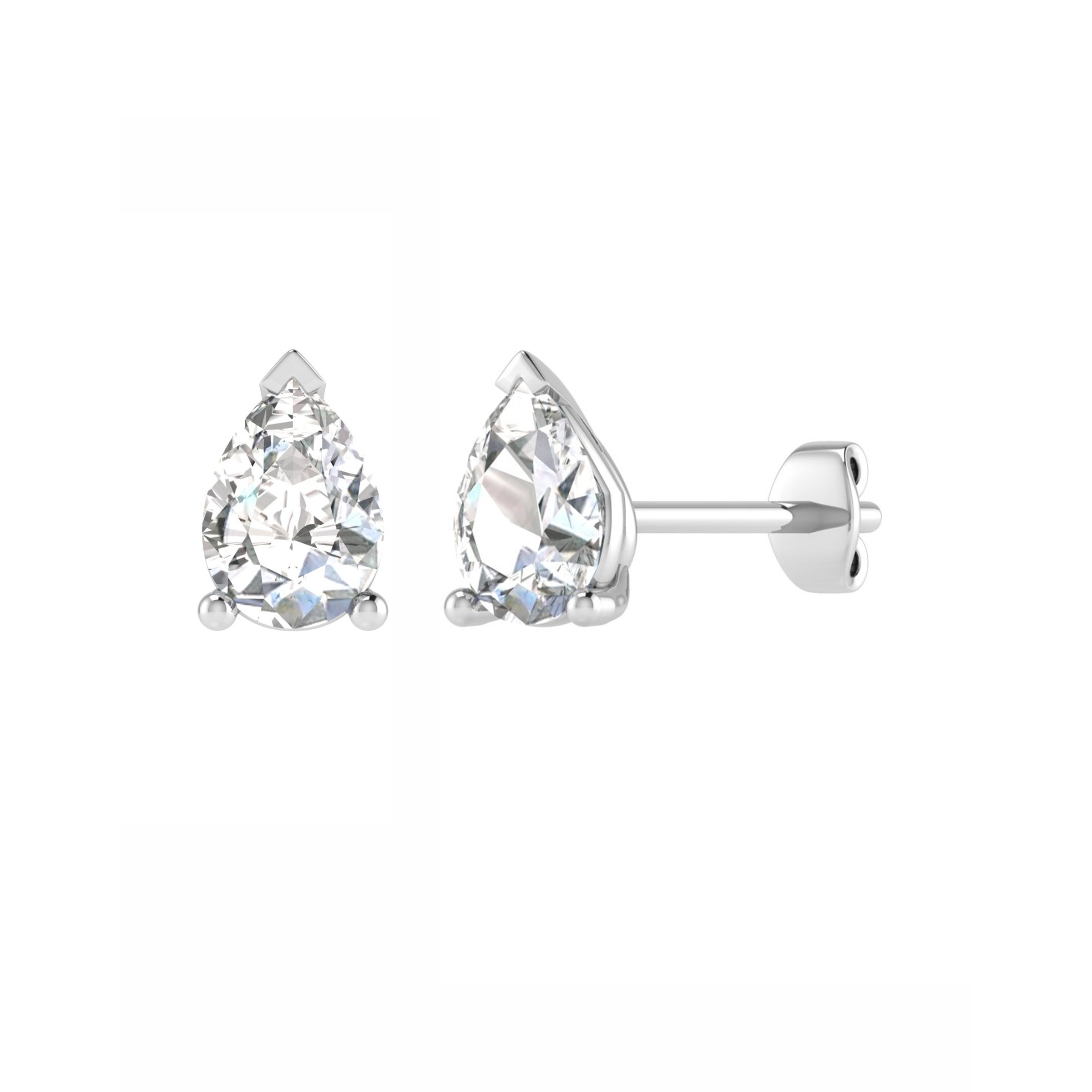 3 Prong Natural  Diamond Earrings