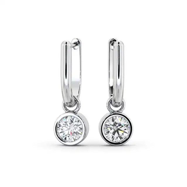 Lianour Natural Bezel Set  Diamond Earrings