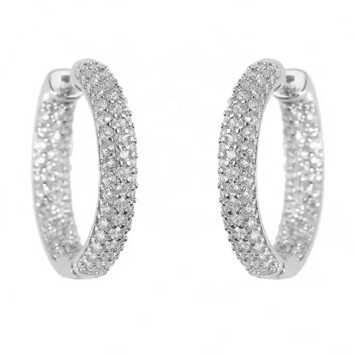 Kiera Natural Pave Set  Diamond Earrings