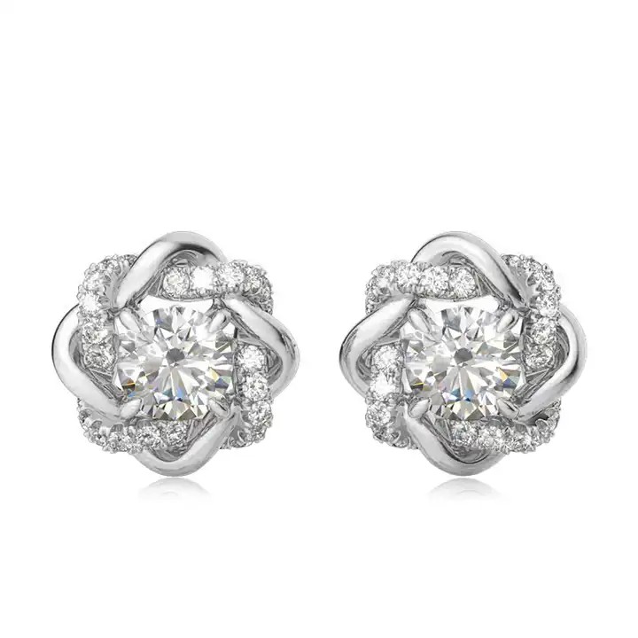 Gaelan Natural 4 Prong Set  Diamond Earrings
