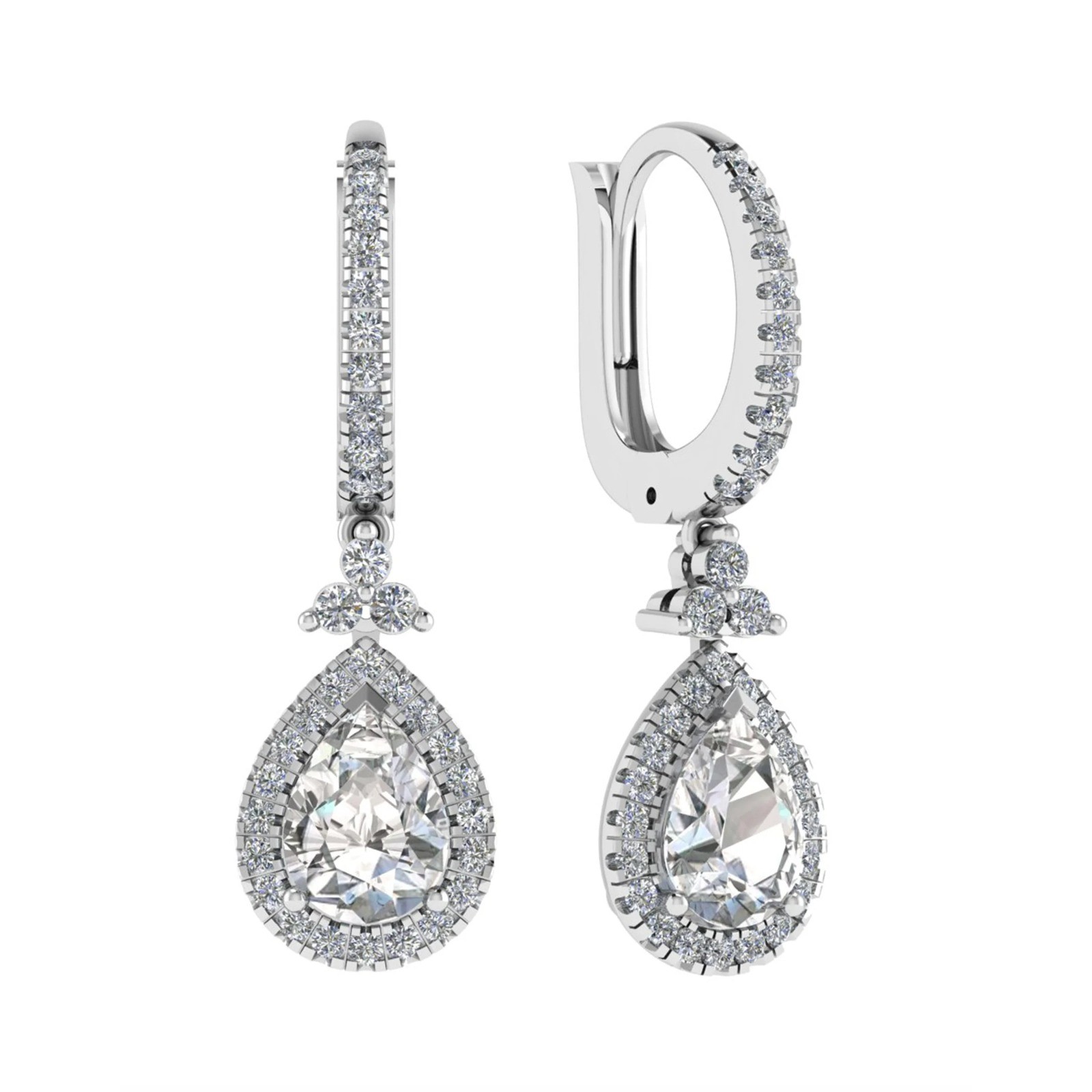 3 Prong Natural  Diamond Earrings