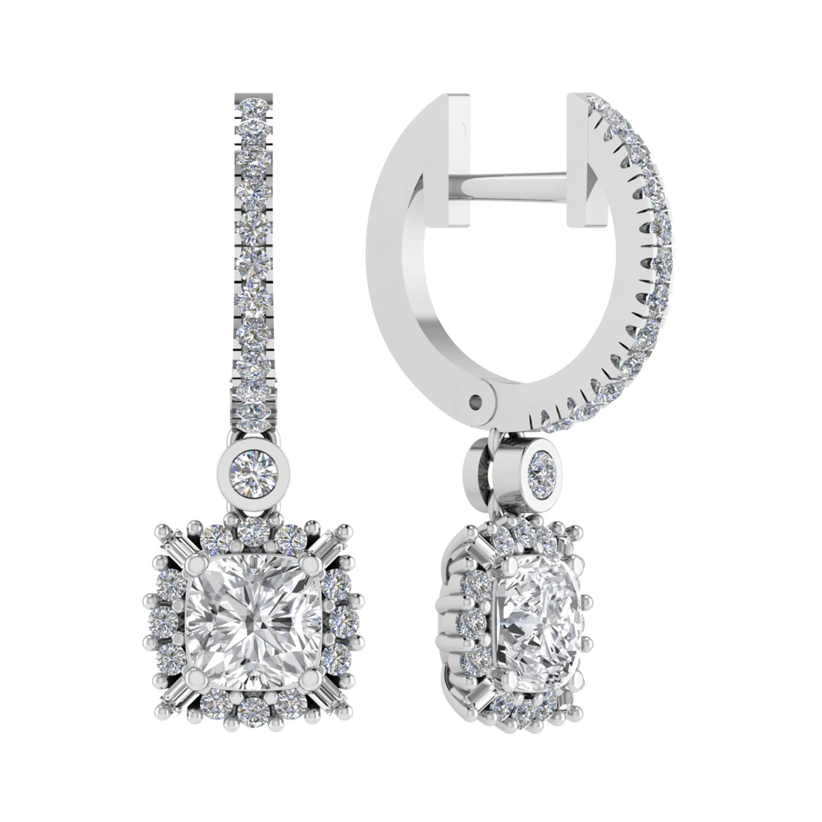 4 Prong Set Natural  Diamond Earrings