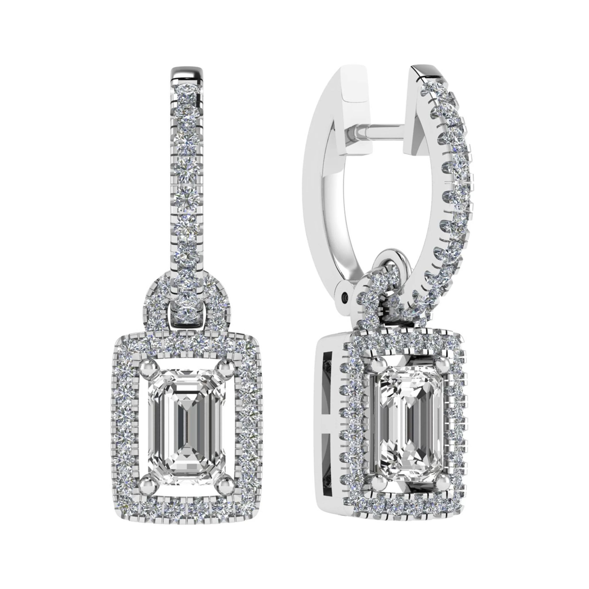 Louime Natural 4 Prong Set  Diamond Earrings