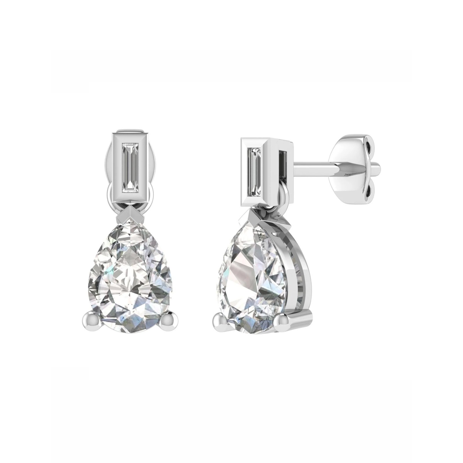 3 Prong Natural  Diamond Earrings