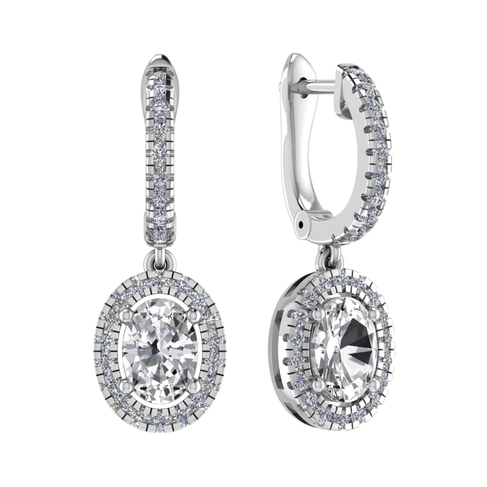 4 Prong Set Natural  Diamond Earrings