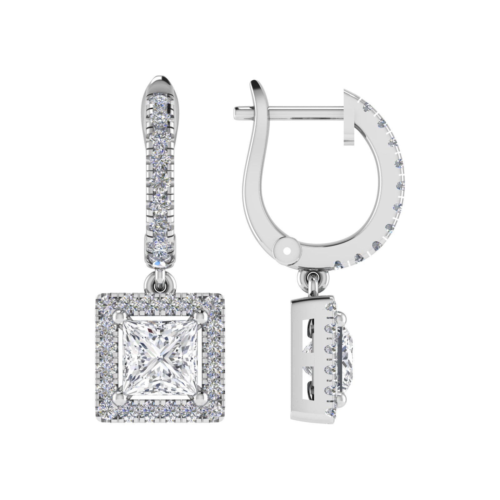 4 Prong Set Natural  Diamond Earrings