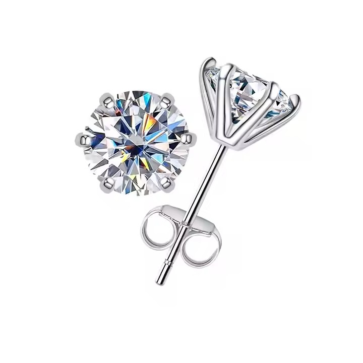 6 Prong 0.26 - 1.00 Carat Natural  Diamond Earrings