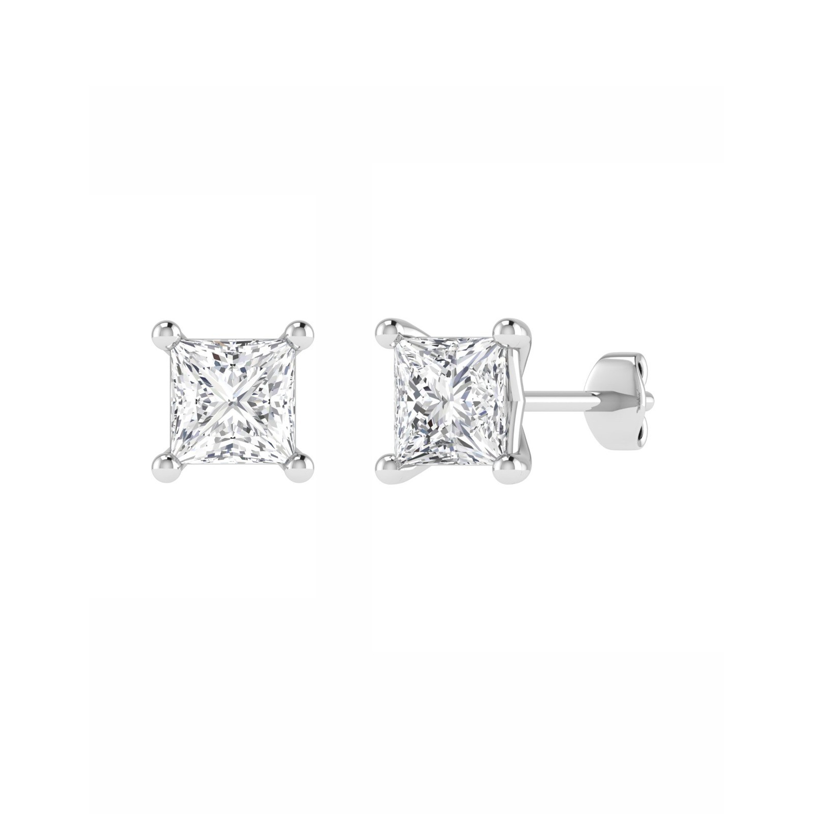 4 Prong Natural  Diamond Earrings